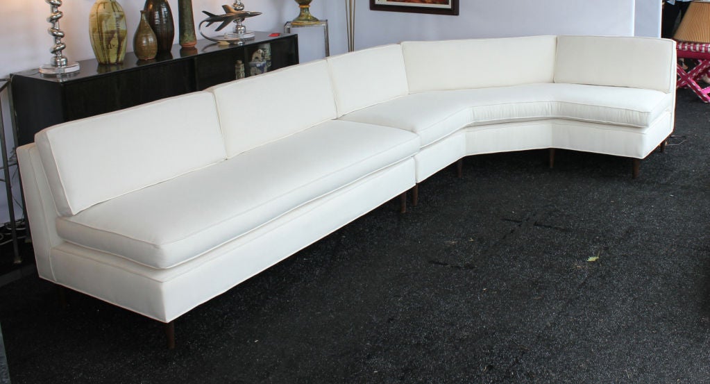 Harvey Probber Sectional Sofa with Rosewood Back Table