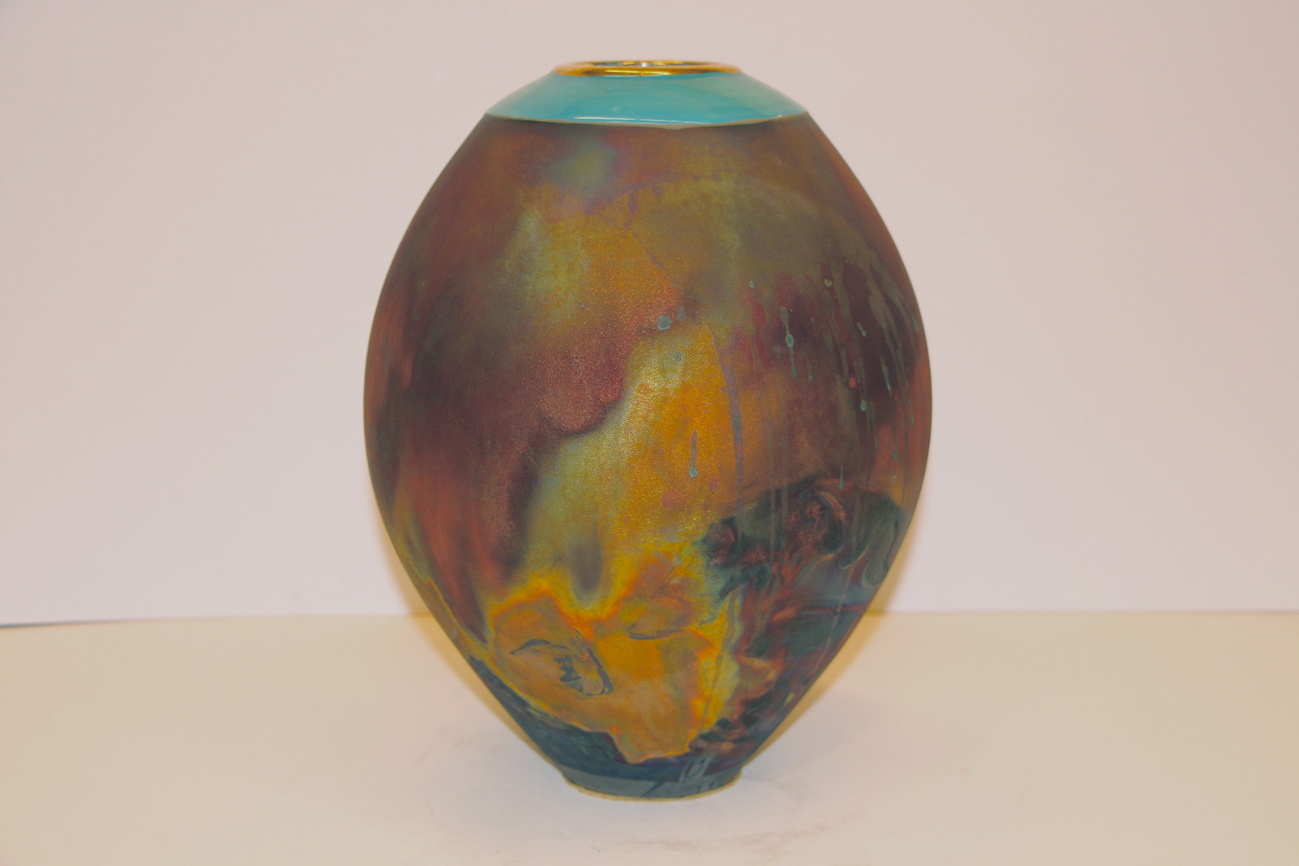 Beautiful raku fired vase