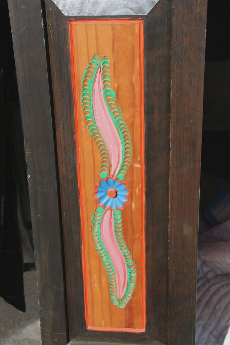 Wood Folk Art Hand Painted Cabinet
