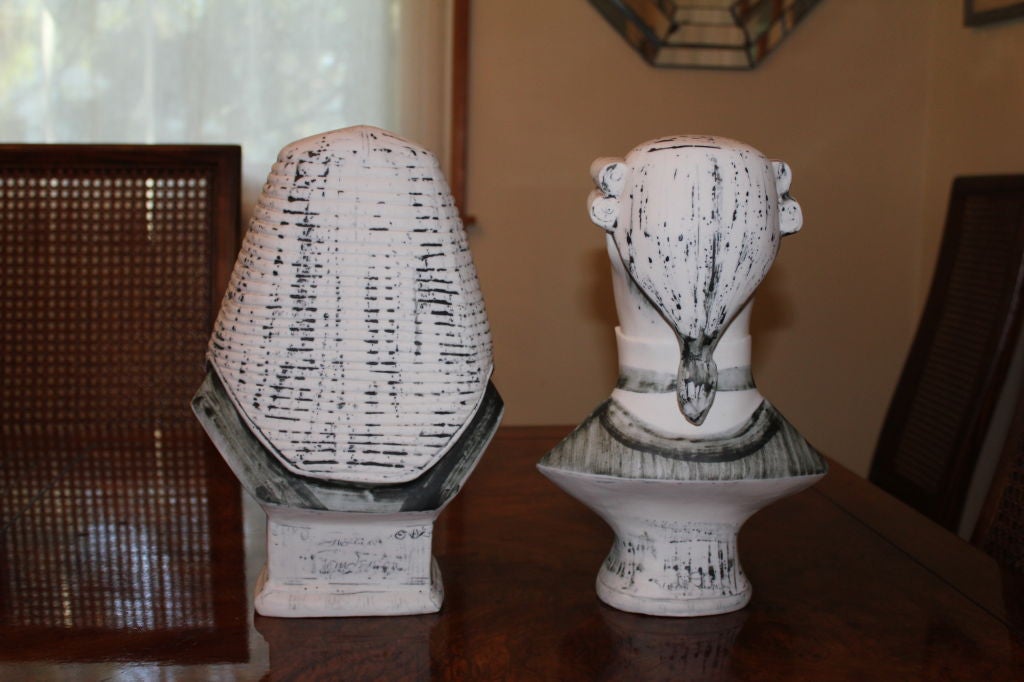 British Important pair rare porcelain busts by Richard & Susan Parkinson