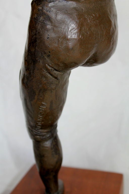John Henry Manhold Terracotta of a Football Punter 1960's 1