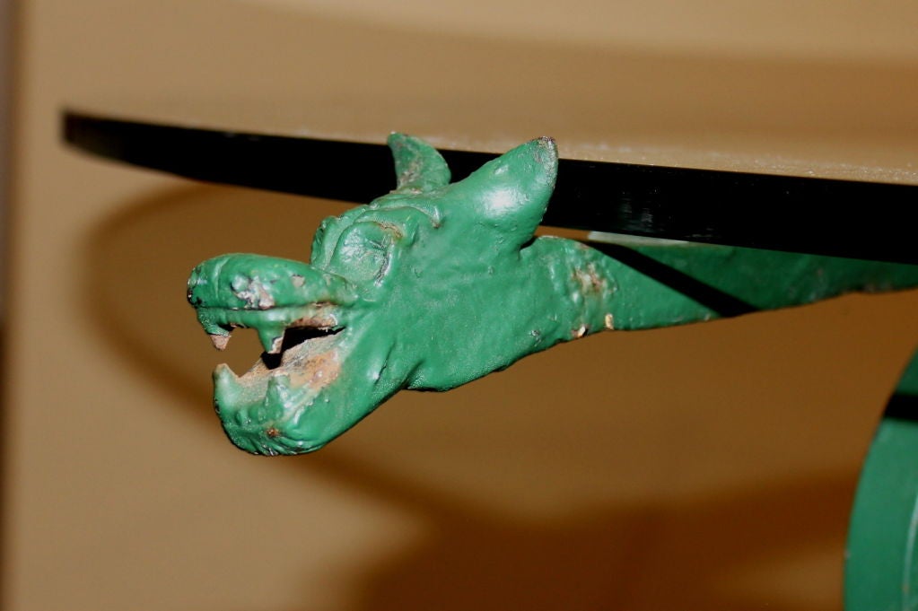 Wonderful  iron table in the manner of Samuel Yellin w/ dragons