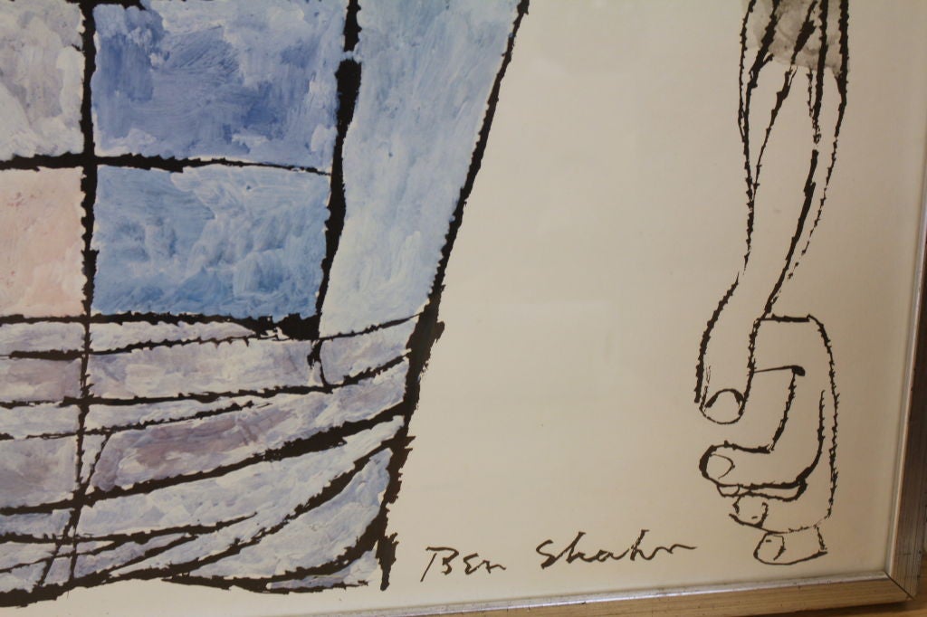 Ben Shahn Lithographic exhibition poster from 1967 Phila Museum 1