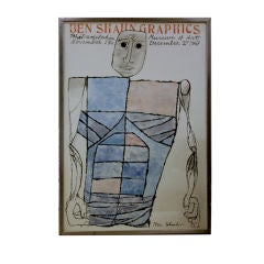 Used Ben Shahn Lithographic exhibition poster from 1967 Phila Museum