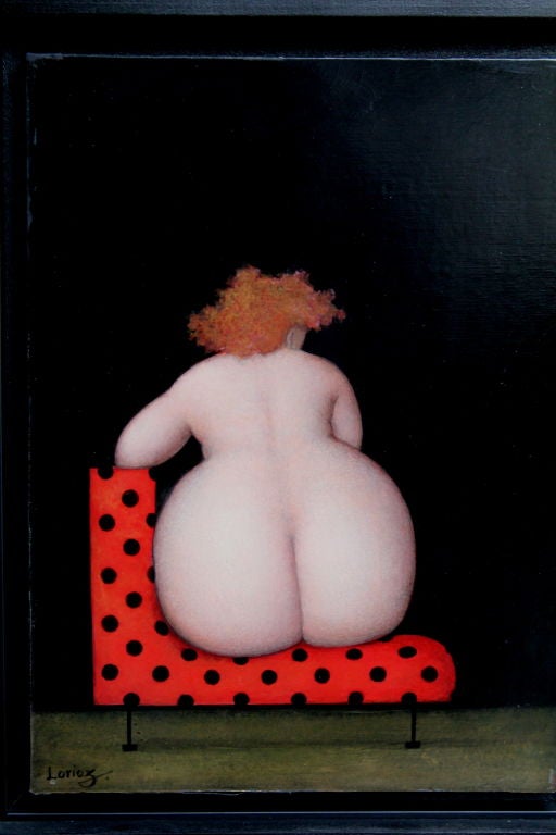 Français Charmante acrylique sur toile de la célèbre artiste Jeanne Lorioz