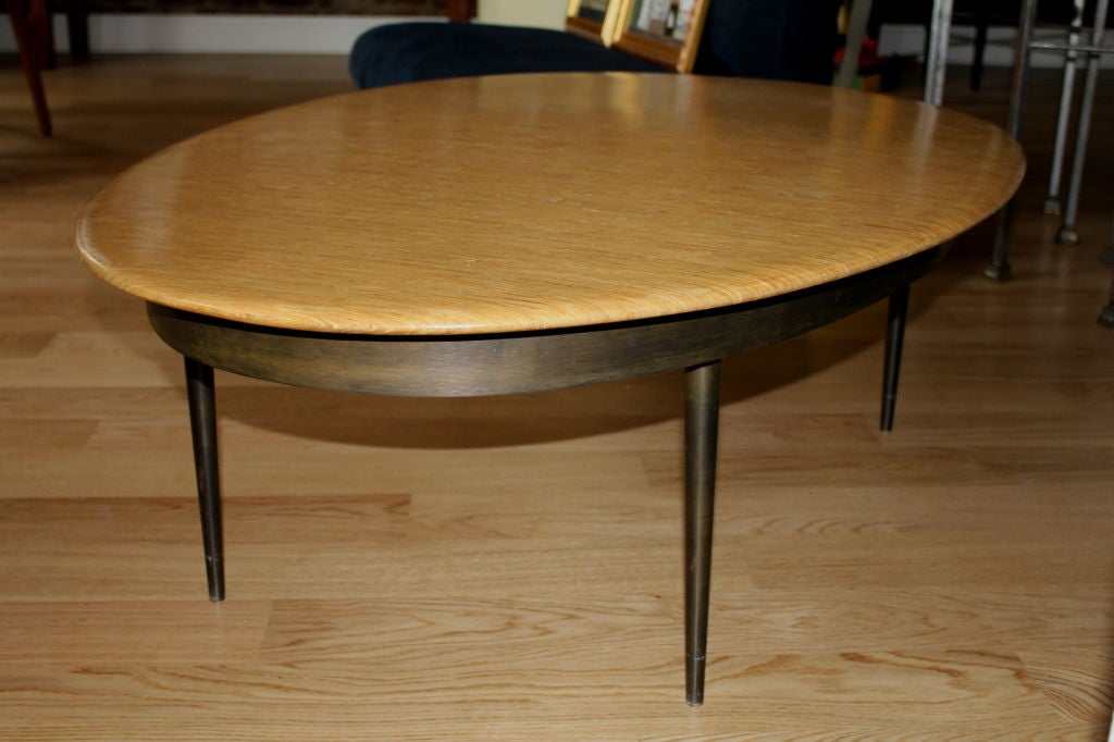 Contemporary Chris Lehrecke For Ralph Pucci Rare Wood Table Top Bronze Base