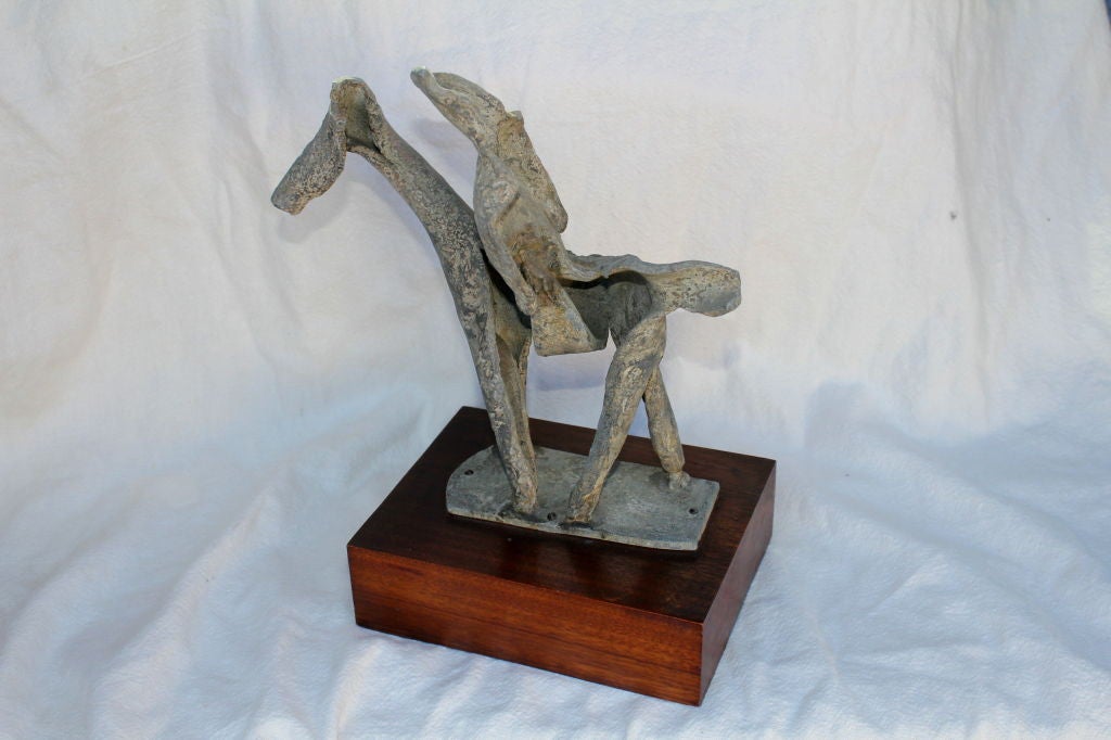 American Herbert Kallem Philadelphia artist abstract bronze horse & rider