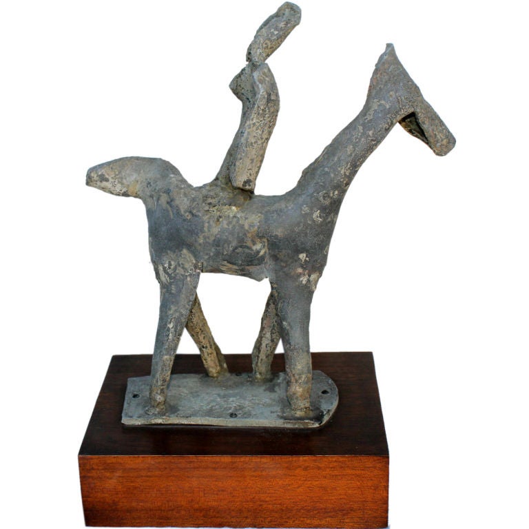 Herbert Kallem Philadelphia artist abstract bronze horse & rider