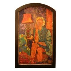 Used Beautiful painting "Dreaming" by Dorsey Mchugh in custom frame