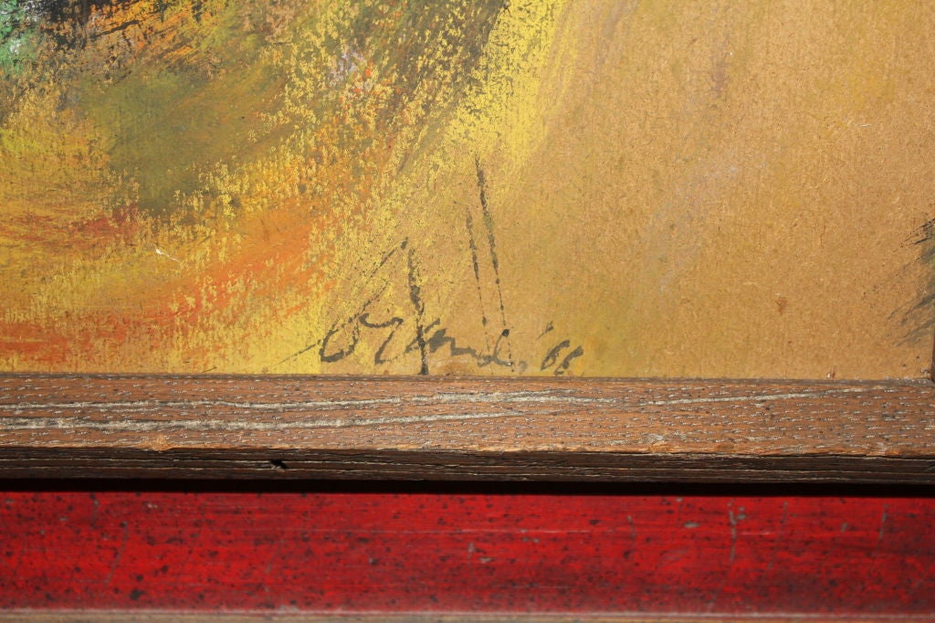 Tecnica mista astratta su tavola Attribuito a Peter Brandes, 1966 in vendita 1