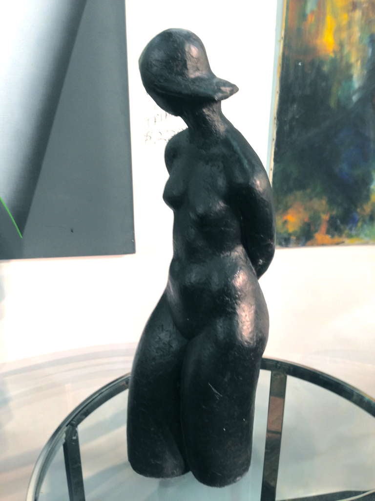 Mid-20th Century Beautiful plaster painted nude torso of a woman