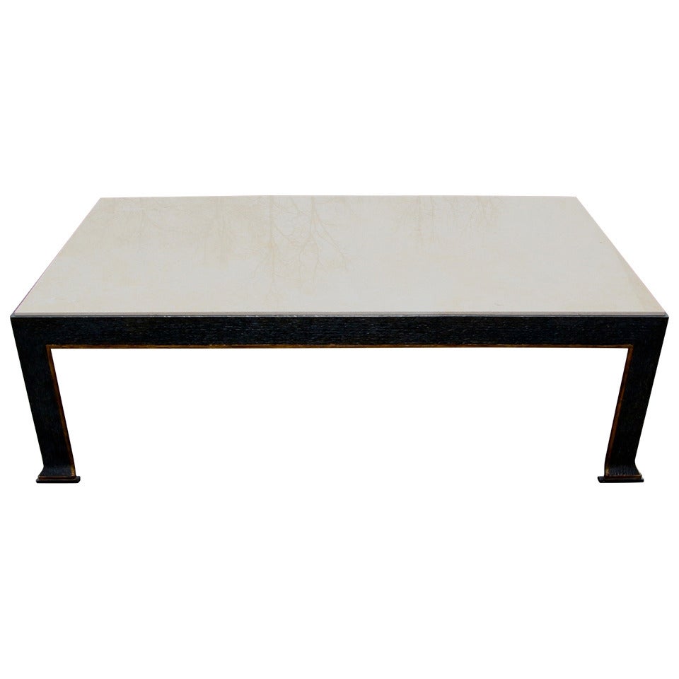 formations Iron and Travertine Coffee Table