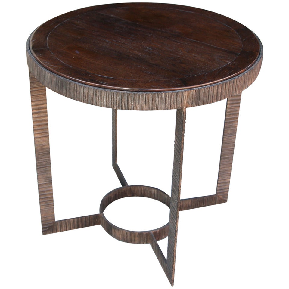 Gregorius Pineo Iron and Wood Side Table