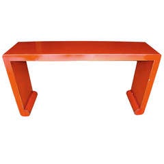 red lacquer table Asian Red Lacquer Console Table