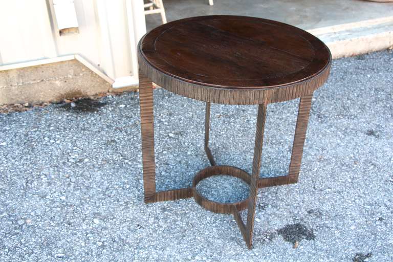 A stunning table from the prestigious design firm of Gregorius Pineo. This table  dates to the firm's early years in the 1980's as this table had a paper custom label underneath. Great form and design.