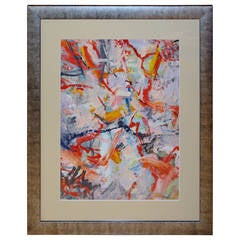 1960s Abstract Oil on Paper 5