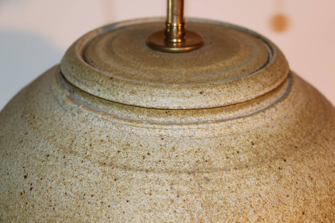 mid century pottery lamp