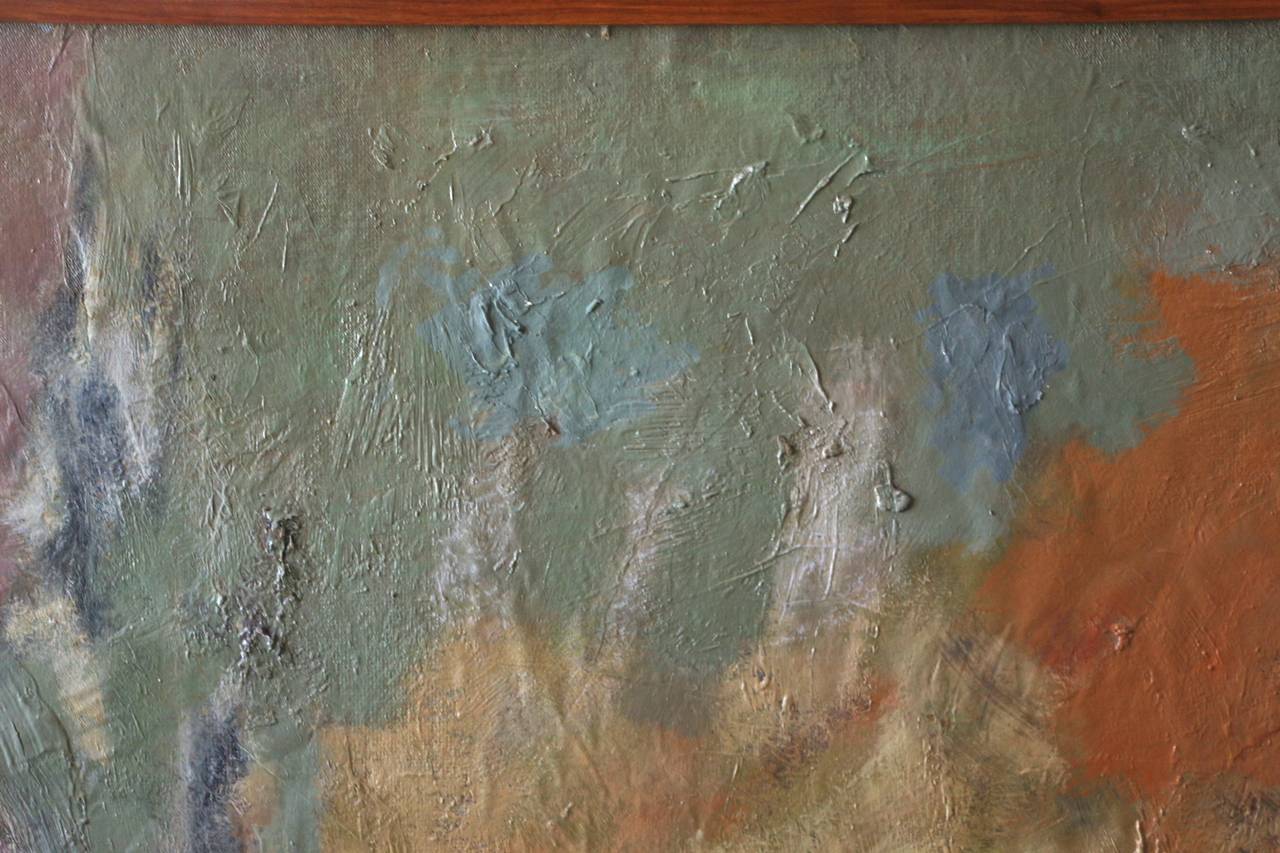 A nice abstract mixed-media collage by the noted artist Maurice Abramson. A brief bio from askant follows;
Maurice Abramson studied at the National Academy of Design and Arts Students League from 1930-1937. Though classically trained, with a rich