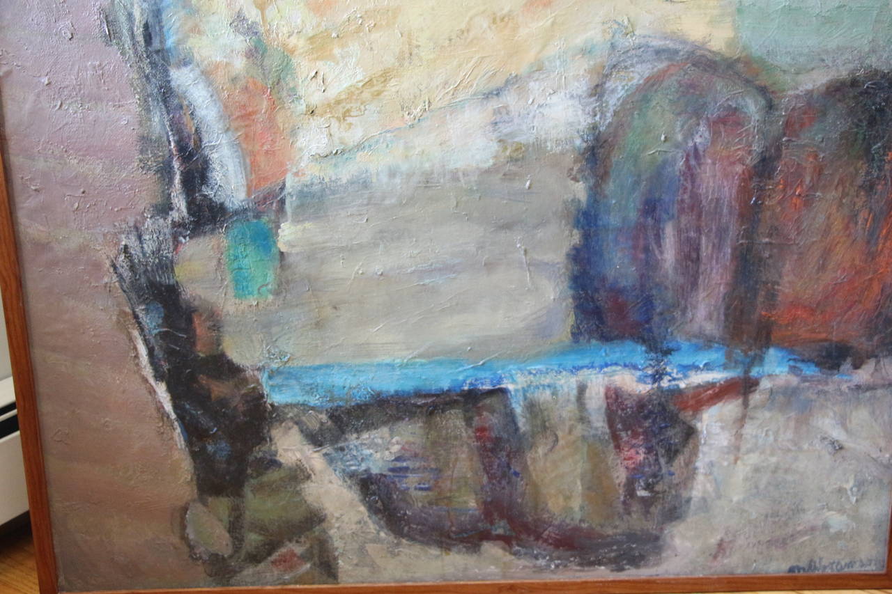 Mid-20th Century 1960s Abstract Painting by Noted Artist Maurice Abramson