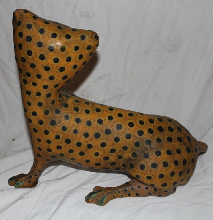 Mexican 1960's paper mache cat signed Sermel firm founded by Bustamante