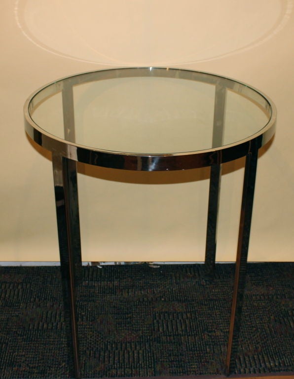 Nice pair of Pace Collection round tables with new glass 1