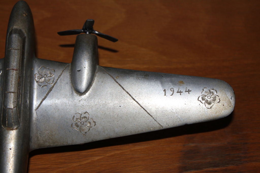Italian A unique piece of trench art 1944 Sicily airplane model