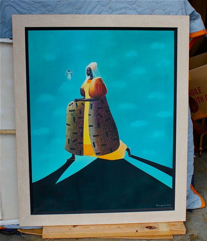 Surrealist o/c by noted Cuban born artist Clemente Segrera