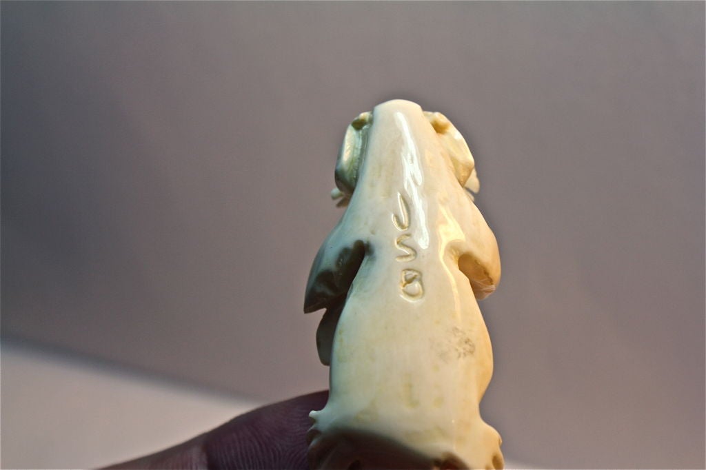 20th Century Walrus tusk ivory Inuit carving by Jim Bell
