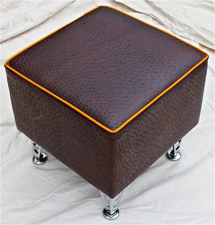 Nice Ostrich patterned Leather ottoman