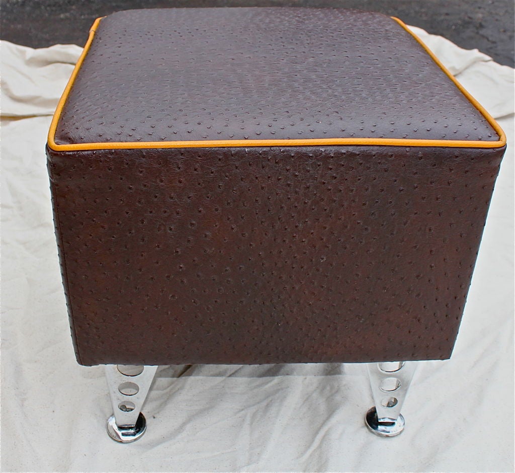 American Nice Ostrich patterned Leather ottoman