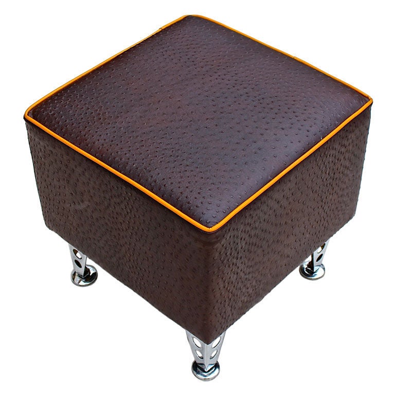 Nice Ostrich patterned Leather ottoman