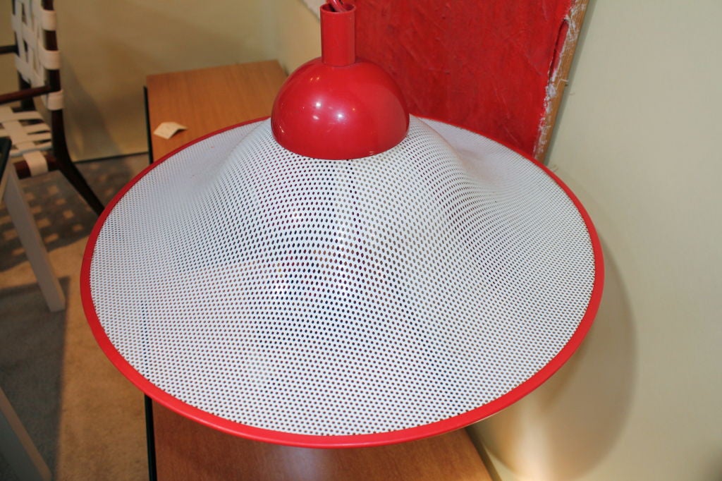 Plastic Colorful 1960's Italian pendant lamp with retractable feature