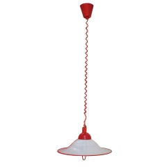 Colorful 1960's Italian pendant lamp with retractable feature