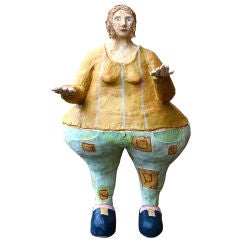 Great large terracotta figure of the Fat Lady by Meghan Sullivan