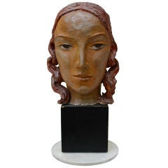 Secessionist Terra-cotta bust by noted Austrian Susi Singer