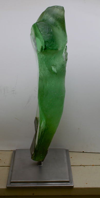 Glass Suzanne Regan Pascal carved and chiseled glass nude torso