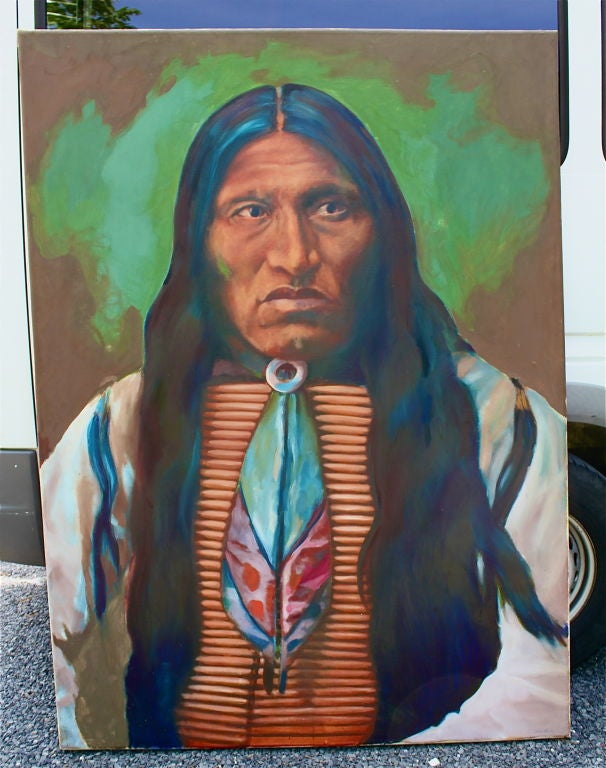 Monumental 1973 portrait of Kicking Bear famous Sioux Chief