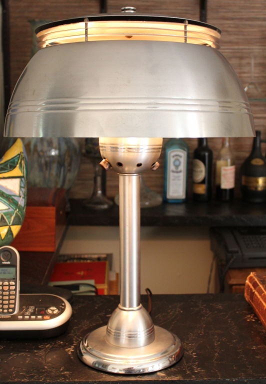 Rare 1930's American lamp o fan, desk lamp with a fan on top 6