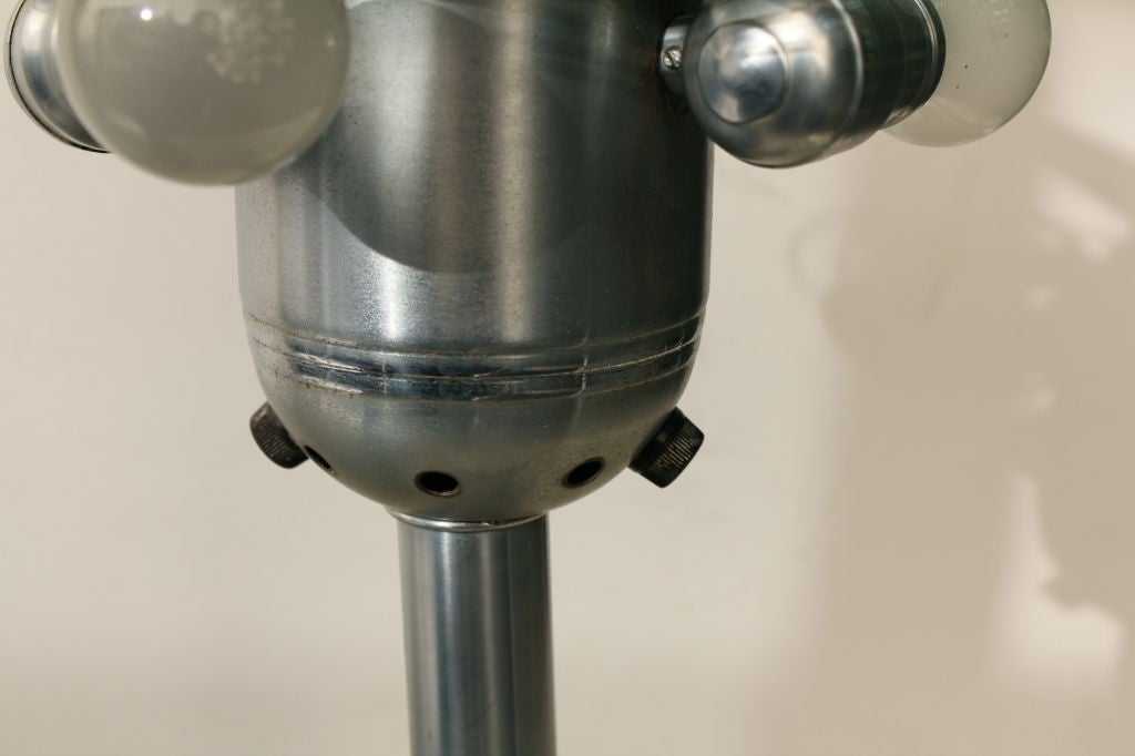 Chrome Rare 1930's American lamp o fan, desk lamp with a fan on top