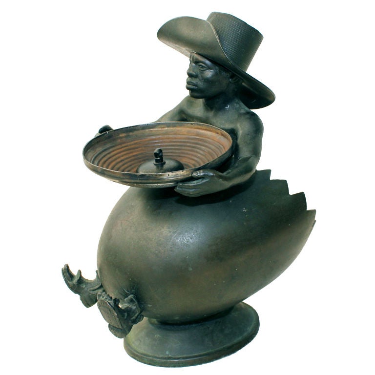 Unusual Black Americana Cigar Ashtray By Wilcox at 1stdibs