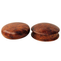 Nice pair of American craftsman turned Burl covered bowls