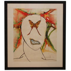 1973 Salvador Dali lithograph Kabuki Signed and numbered 150/200
