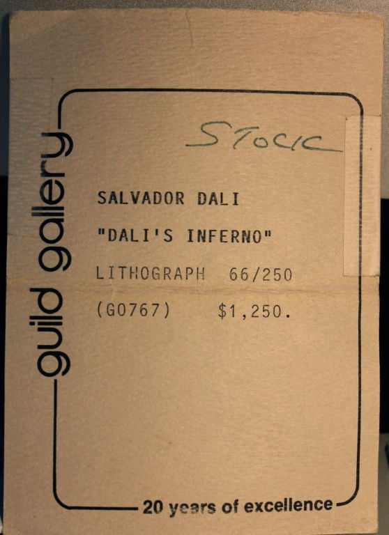 1978 Salvador Dali Lithograph Dali's Inferno 66/250 5