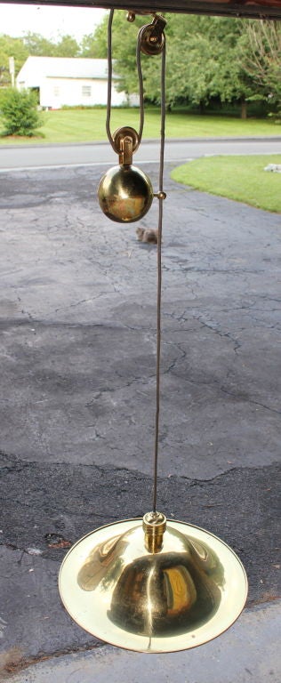 Italian Unusual adjustable cantilevered brass hanging fixture