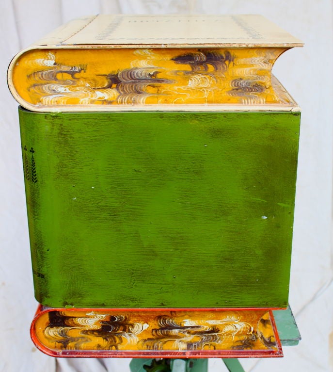 Vintage tole painted low book form table