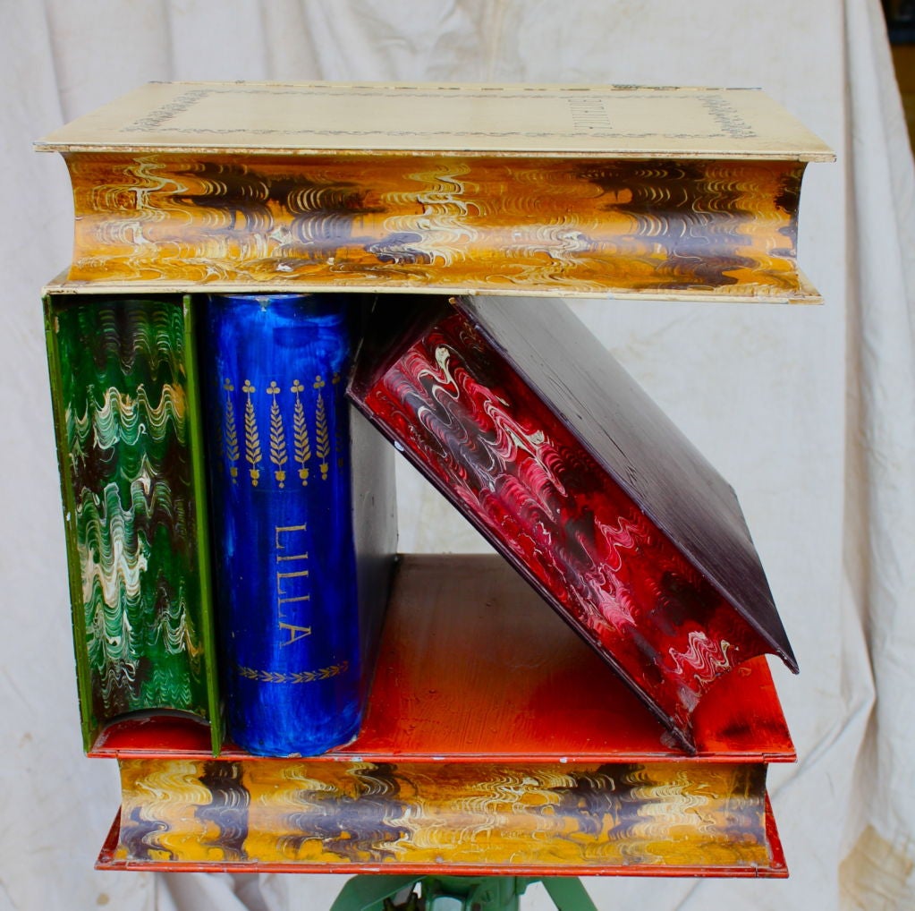 Italian Vintage tole painted low book form table