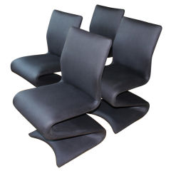 Vintage 4 foam covered z chairs inspired by Verner Panton