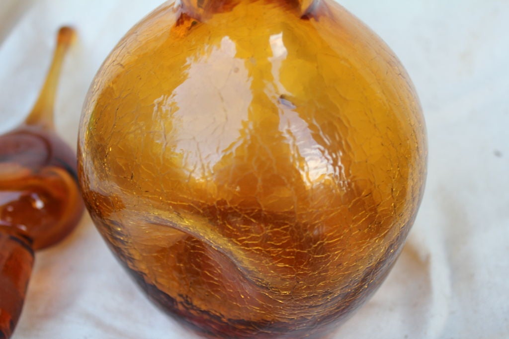 Glass Crackle finish vase with nice stopper