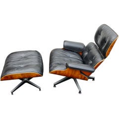 Early Eames 670-671 chair and ottoman in Brazilian Rosewood