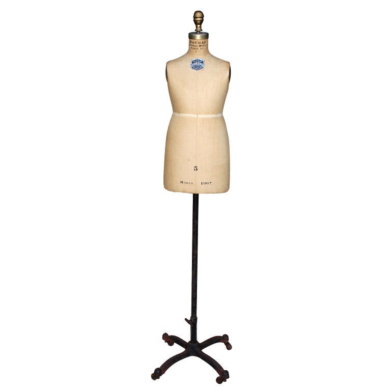 Early 20th century J.R. Bauman dress form or mannequin